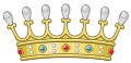 Coronet of barons on helm and shield and within shield.