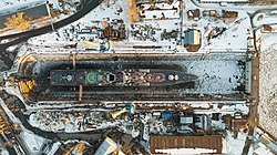 Alekseevsky dry dock at Kronstadt shipyard, Saint Petersburg, Russia