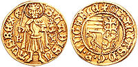 A gold Florin of King Mátyás (Matthias).