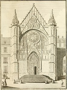 The chapel west front in 1790