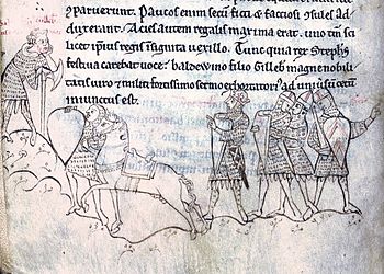 Zeitgenössische Darstellung der Schlacht von Lincoln in der Historia Anglorum