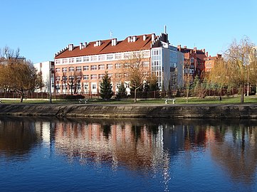 New building from the Brda river