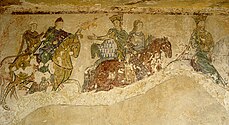 Mural from a chapel at Chinon, said to represent Eleanor on horseback
