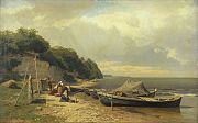 Seashore at Tiskre (1866), by Eugen Dücker (1841–1916)