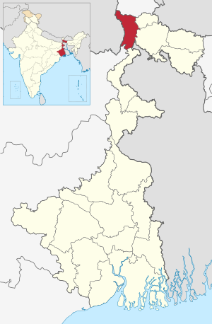 Location of Darjeeling in West Bengal