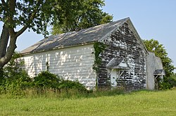 Old grange hall southeast of Mount Blanchard