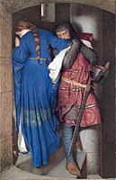 Frederic William Burton, The Meeting on the Turret Stairs, 1864