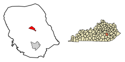 Location of McKee in Jackson County, Kentucky