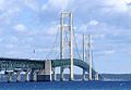 Image 17The Mackinac Bridge, a suspension bridge spanning the Straits of Mackinac to connect the Upper and Lower peninsulas of Michigan (from Michigan)