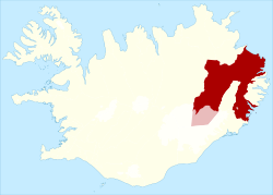 Lage von Gemeinde Múlaþing