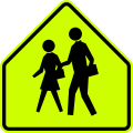 S1-1 School zone ahead (also used for pedestrian crosswalks near schools) since 1998