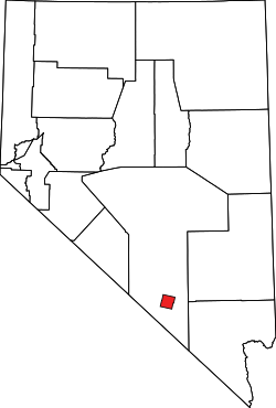 Location of the county within Nevada, United States in 1987–1989.