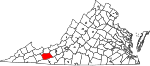 State map highlighting Wythe County