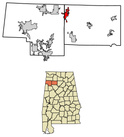Location in Marion County and Winston County, Alabama.
