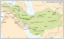 Hypothetical map of the Median kingdom at its maximum extent