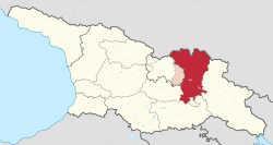 Overlapping borders of de jure Mtskheta-Mtianeti region and de facto South Ossetia[nt 1]