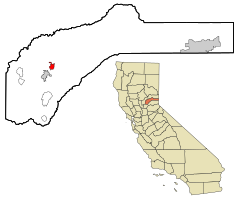 Location in Nevada County and the state of California