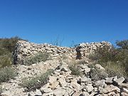 The ruins of a Hohokam village on top of Indian Mesa