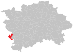 Location of Zadní Kopanina within the City of Prague.