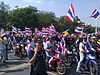 Protesters on motorcycles in Bangkok