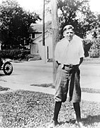 Ronald Reagan as a teenager wearing knickerbockers, 1920s.