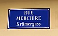 The Alsatian name of the street was added to its signs in 1995