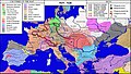 First Bulgarian Empire (681–1018 AD) and Byzantine Empire (286/395–1453 AD) in 919-920 AD.