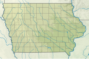 Map showing the location of Turkey River Mounds State Preserve