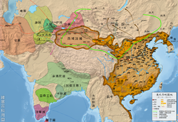 Map of the Han dynasty under Emperor Wu of Han