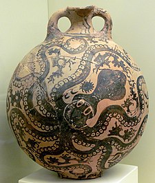 A Minoan vase featuring an octopus.