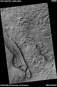 Tilted layers, as seen by HiRISE under HiWish program Location is Hellas quadrangle.