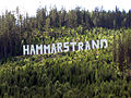 The large Hollywood Sign-style sign outside of Hammarstrand.