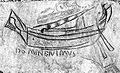 Drawing of a ship and inscription "DOMINE IVIMVS"