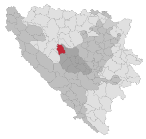 Lage der Gemeinde Jajce in Bosnien und Herzegowina (anklickbare Karte)