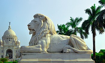 Lion statue at Victoria Memorial