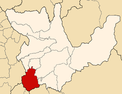 Location of Lauricocha in the Huánuco Region