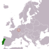Location map for Luxembourg and Portugal.
