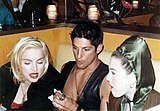 From left to right: Madonna with Tony Ward and Donna De Lory at AIDS Project Los Angeles benefit concert, 1990