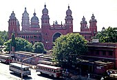 Madras High Court, an example of Indo-Saracenic architecture in Chennai, Tamil Nadu, India