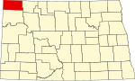 State map highlighting Divide County