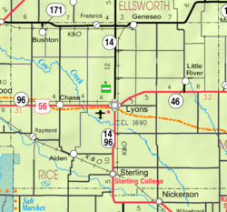 KDOT map of Rice County (legend)