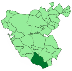 Location in the province of Cádiz