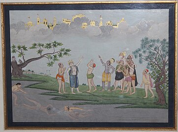 Nanda and other Cowherds moving to Vrindavana (Based on the story of the Bhagvata-Purana)