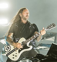 Engelin with In Flames in 2018