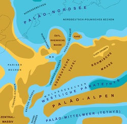 Paläogeographie Mitteleuropas im Oligozän