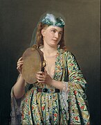 A lady from the Ottoman court playing the Def at the Harem