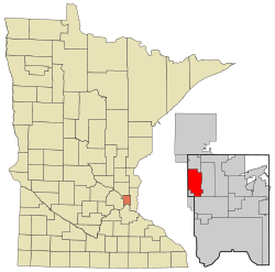 Location of the city of New Brighton within Ramsey County, Minnesota