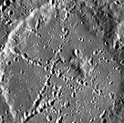 Crater Stevenson, with crater chains forming an 'x' across its surface