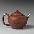 Teapot with silver trim stamped on the bottom by Milde, Metropolitan Museum of Art