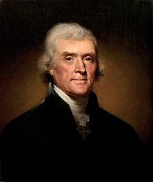 Porträtgemälde Thomas Jeffersons, gemalt im Jahr 1800 von Rembrandt Peale